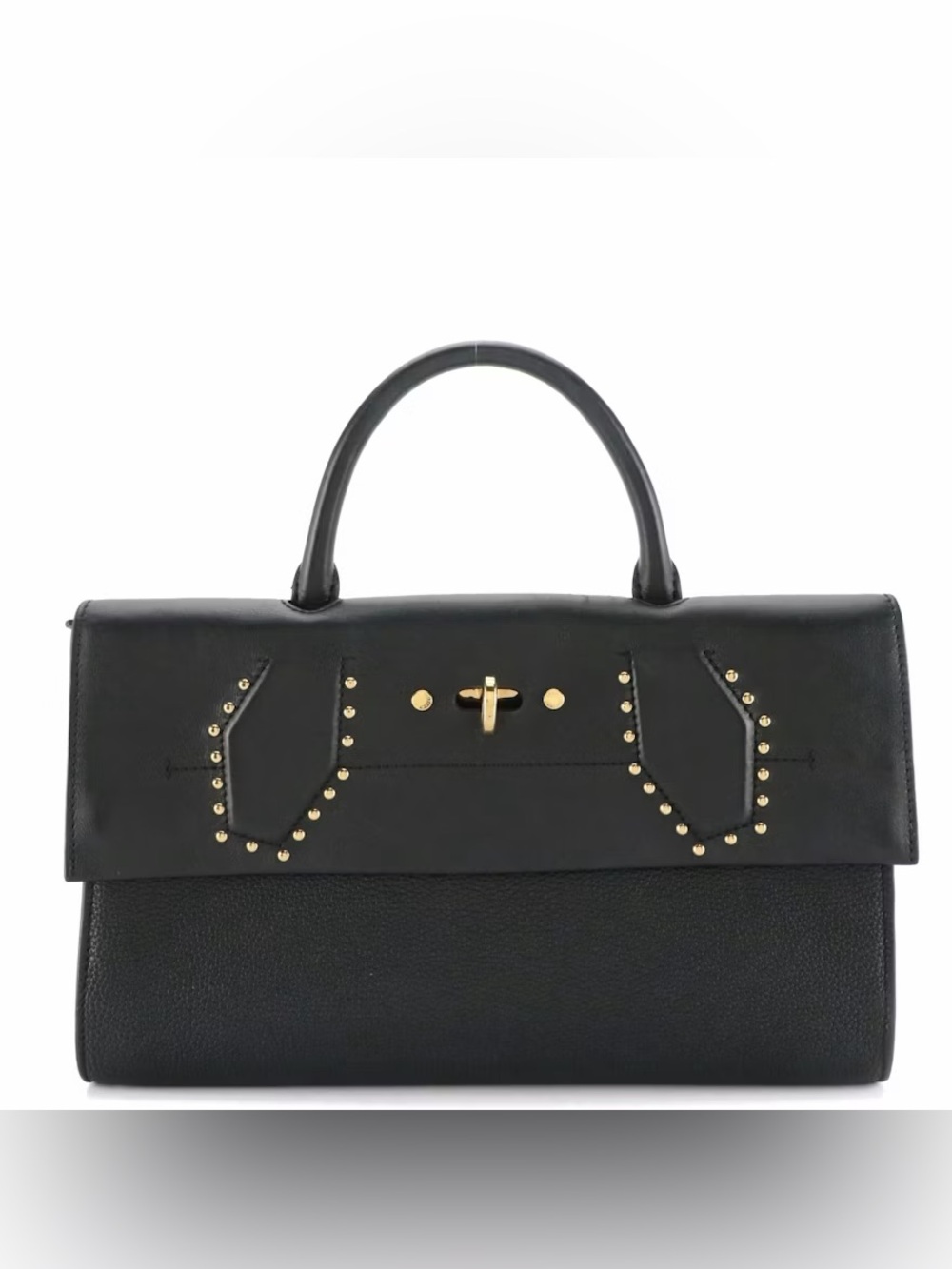 Louis Vuitton Pochette City Steamer Bag in Black Calfskin Leather